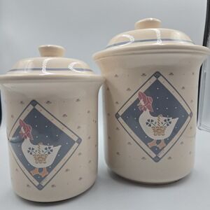 Vtg 87 Blue Belle Treasure Craft Canisters Mother Goose Rare USA  Cottagecore